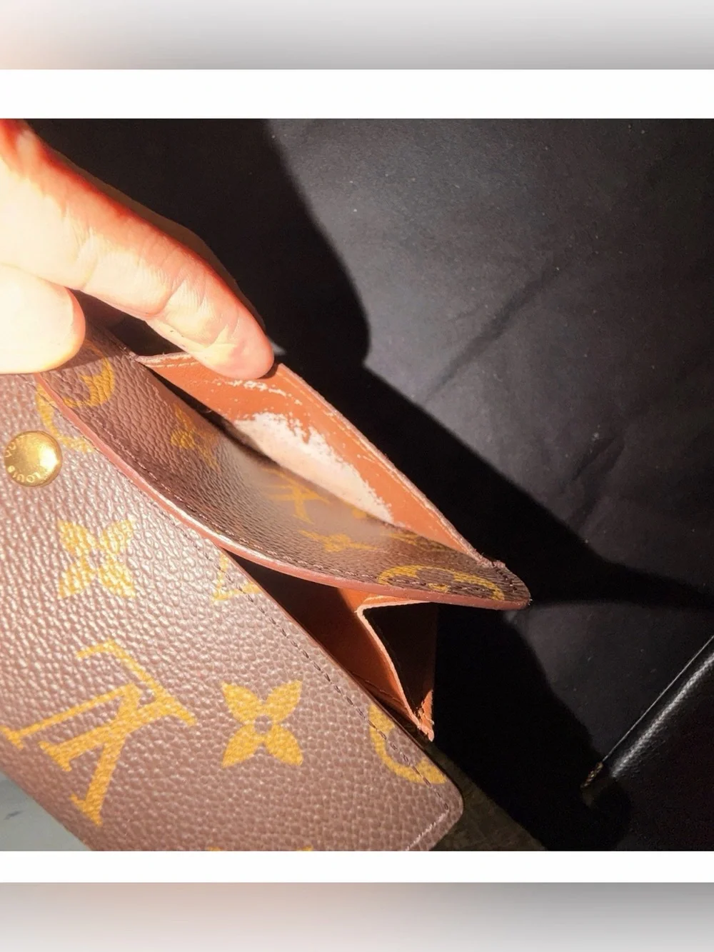 Louis Vuitton Brown Monogram Snap Flap Wallet Zip Coin Pocket Folding Card/COA